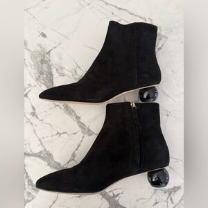 Kate Spade Black Ankle Booties with Unique Heel
